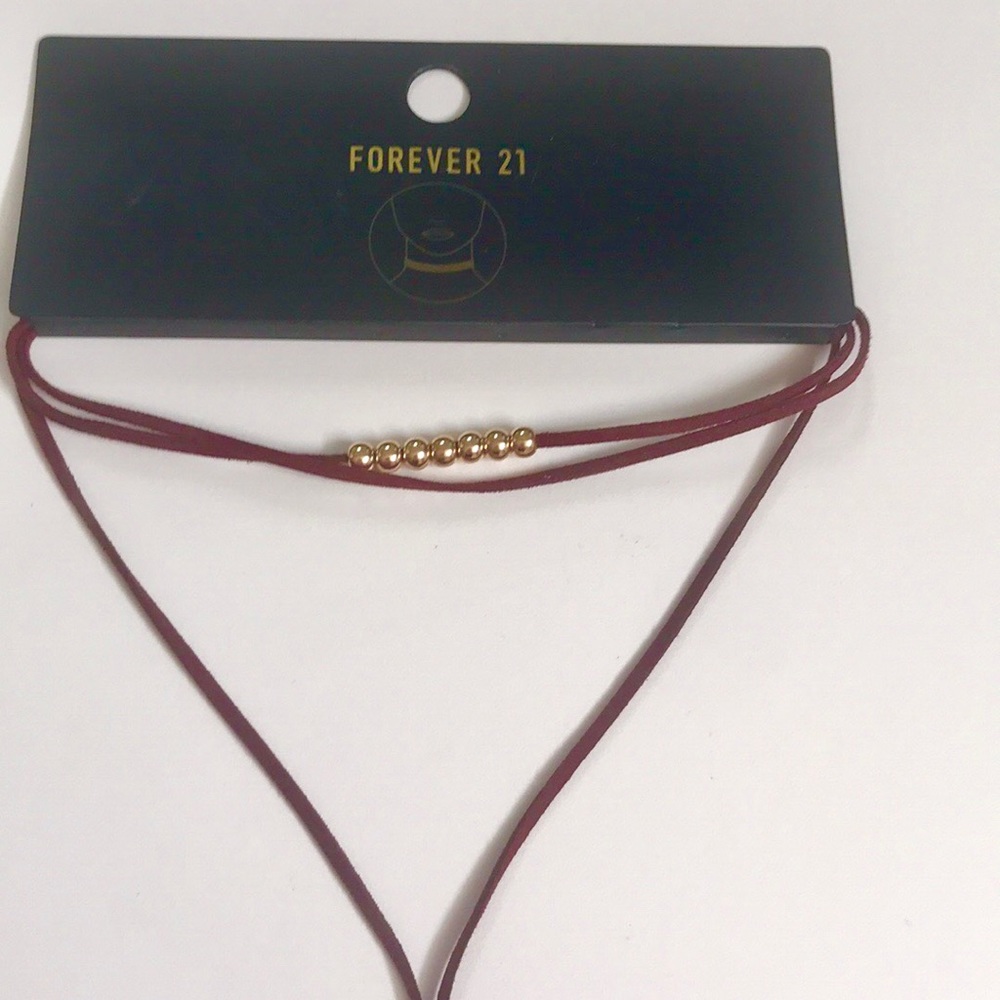 Forever 21 Burgundy Choker Necklace